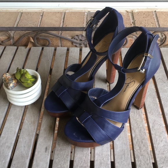 jessica simpson navy heels